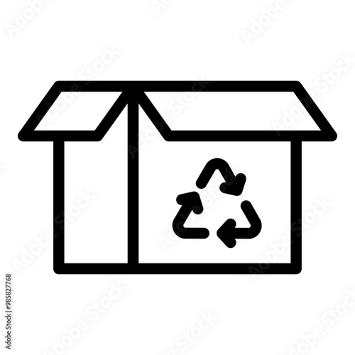 Cardboard recycling icon. Vector line icon