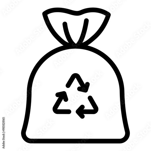 Garbage bag icon. Vector line icon