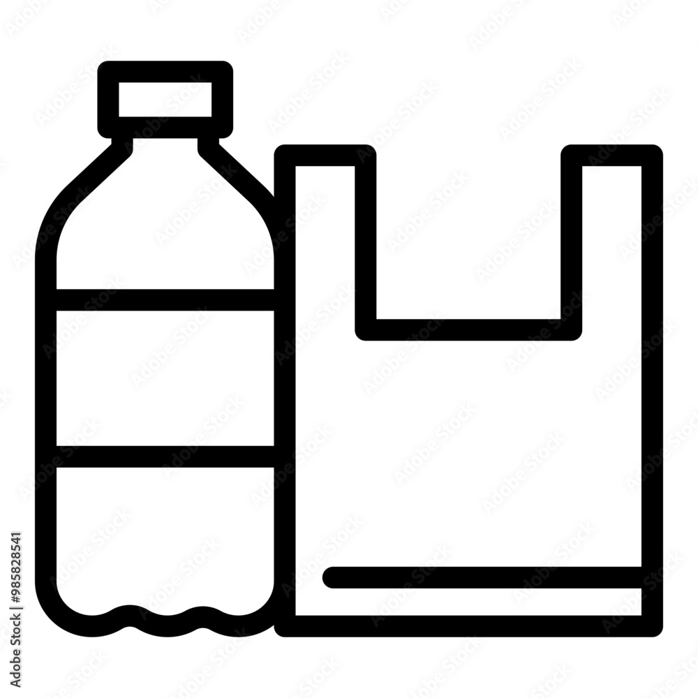 Plastic icon. Vector line icon Plastic icon. Vector line icon