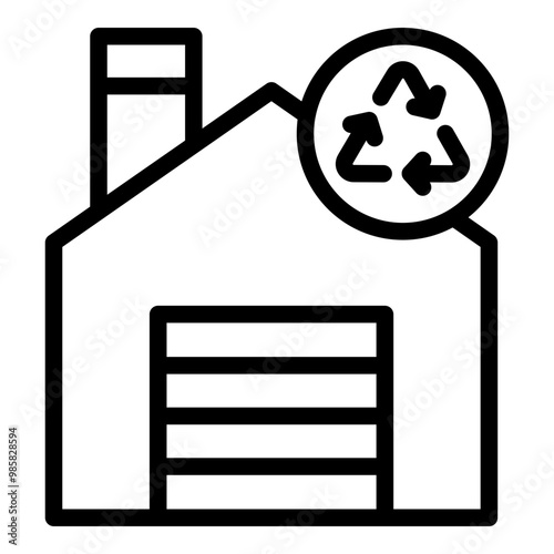 Recycling center icon. Vector line icon