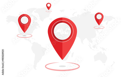 Destinations. Gps tracking map. Track navigation pins on street maps, navigate mapping technology and locate position pin. Futuristic travel gps map or location navigator vector illustration