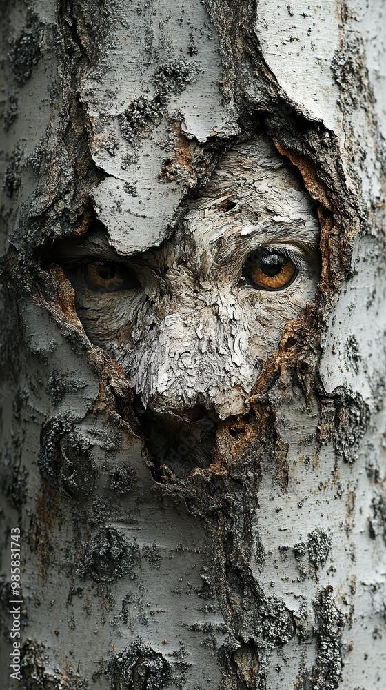 Hidden Face in Tree Bark: A Nature's Enigma Hidden Face in Tree Bark: A Nature's Enigma