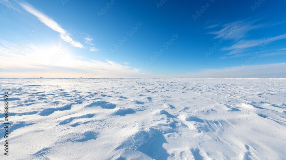 Polar frozen tundra, extreme cold, icy Arctic landscape. Polar frozen tundra, extreme cold, icy Arctic landscape.
