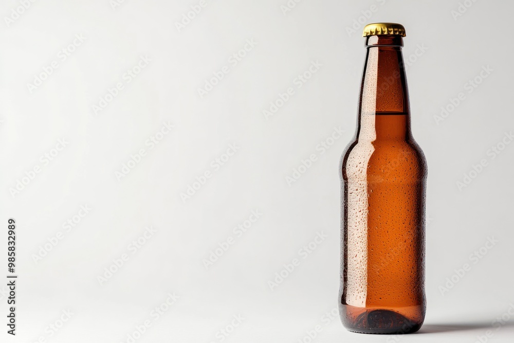 Beer bottle on solid white background, single object Beer bottle on solid white background, single object