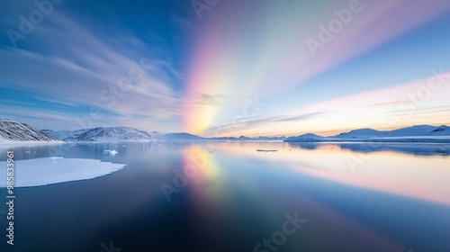 Polar night, Aurora Australis, vibrant colors in Antarctic sky.