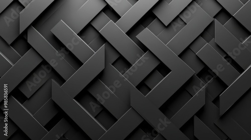 A textured, dark black abstract background featuring interwoven geometric patterns and shapes, creating a modern, stylish design.