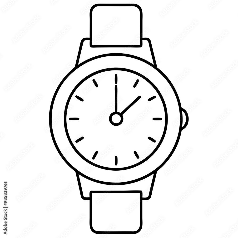 Watch line art vector illustration Watch line art vector illustration