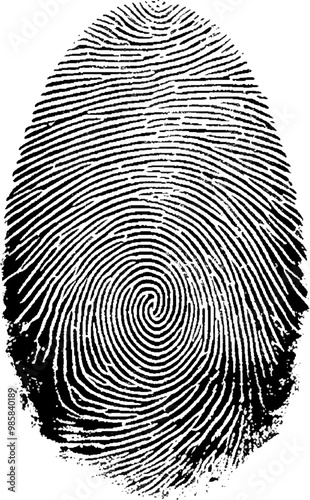 Vector white and black fingerprint texture.