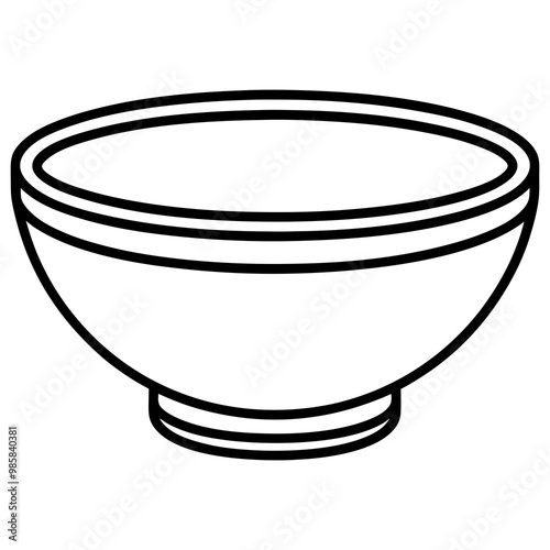 bowl line art vector illustration