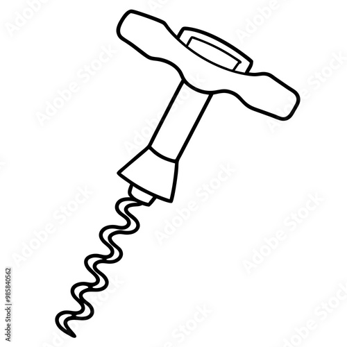 hand holding a hammer line art vector illustration