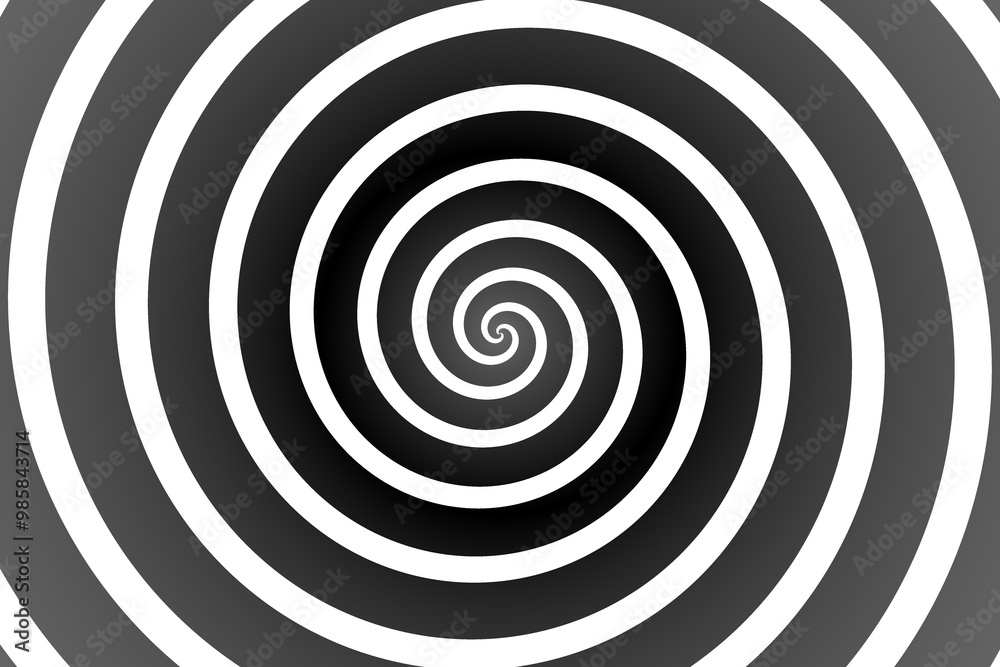 Radial black and white spiral background Radial black and white spiral background