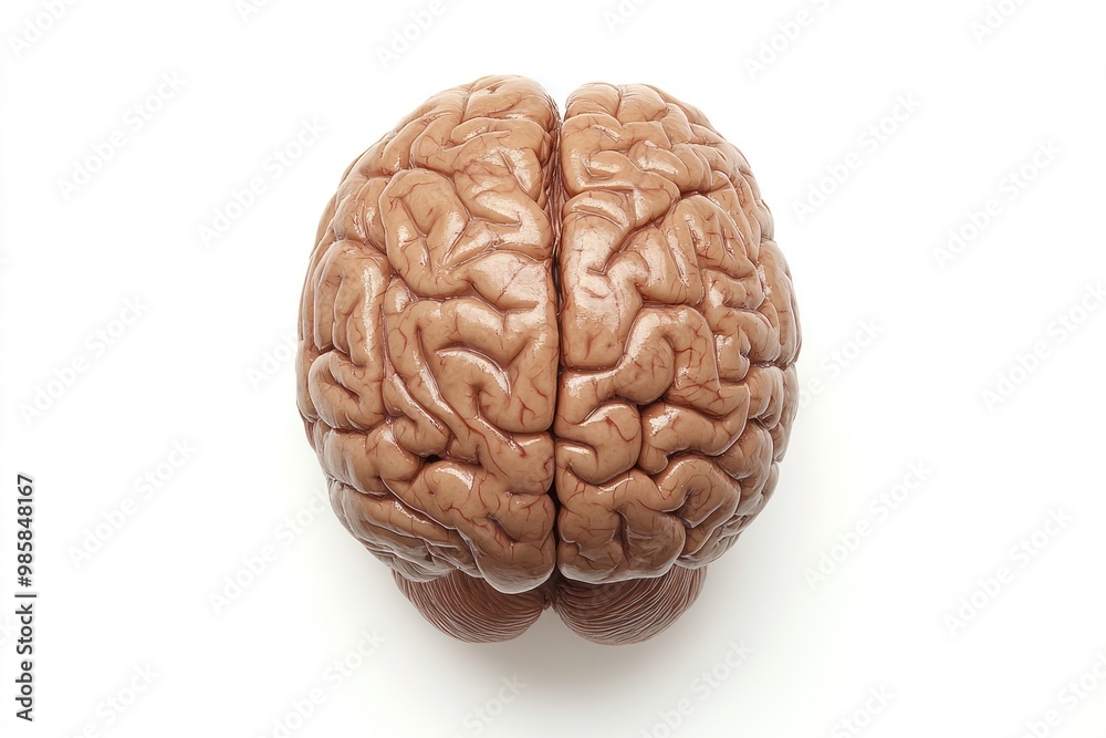Human brain on solid white background, single object Human brain on solid white background, single object