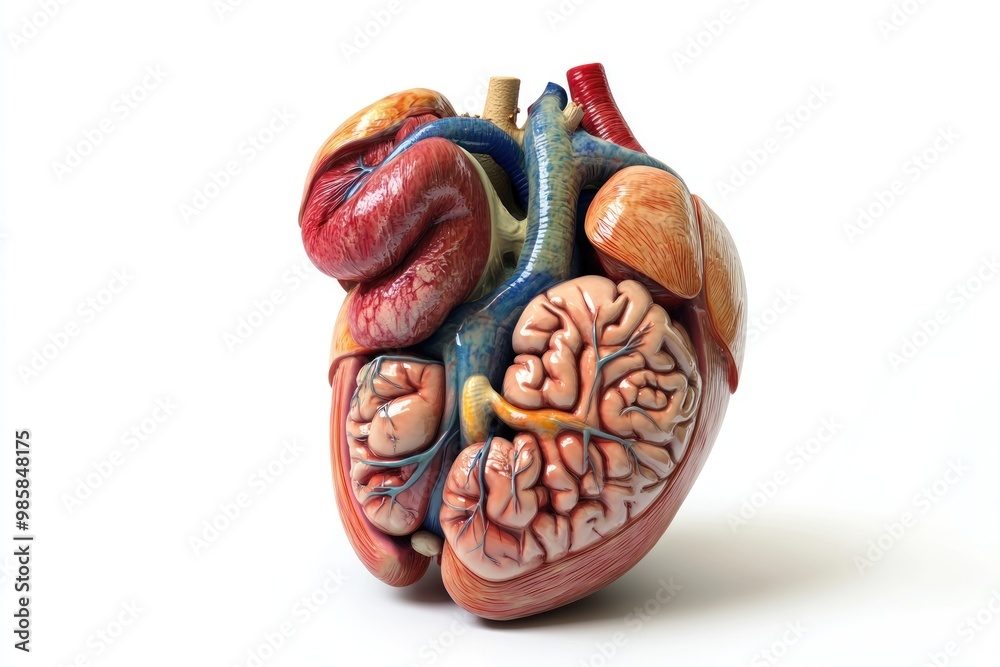 Naklejka premium Human organ function on solid white background, single object