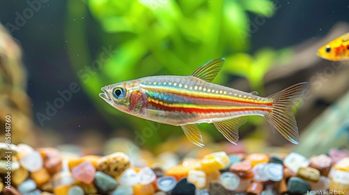 Colorful Harlequin Rasbora Fish in Aquarium. photo