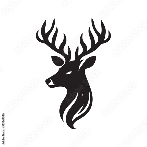 A drawing of a deer head