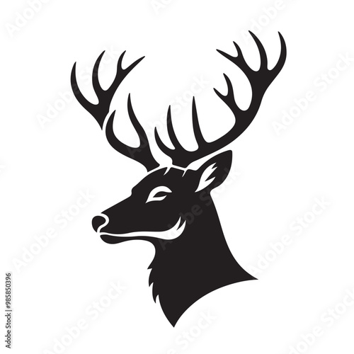 A drawing of a deer head