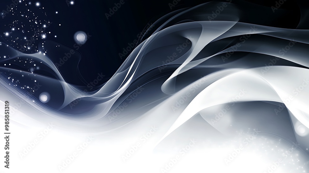 Obraz premium Abstract Background with Flowing Lines and Glowing Particles