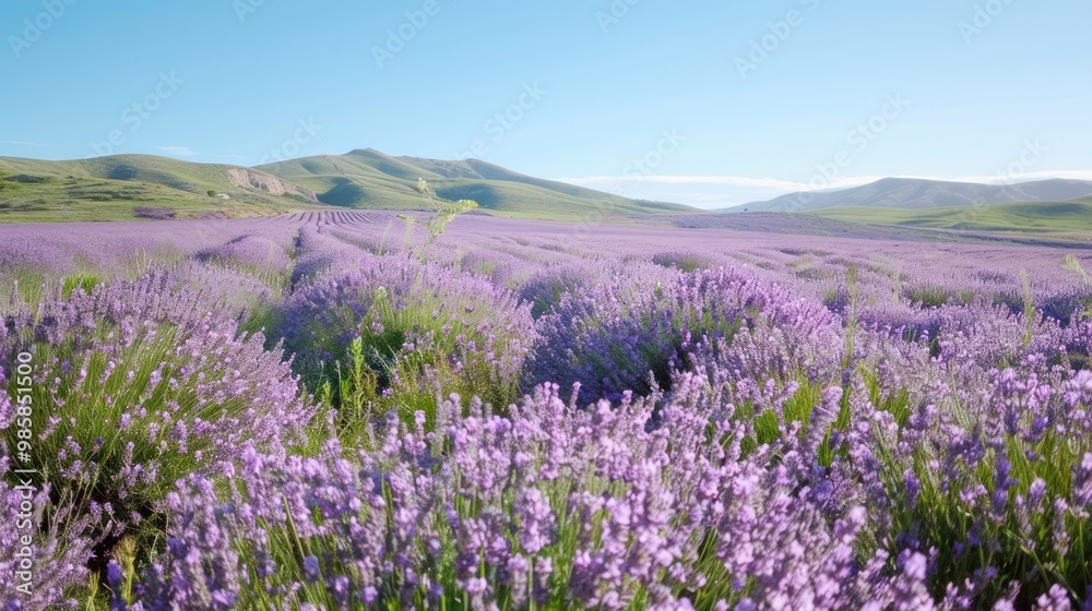 Obraz premium Purple Lavender Field Landscape