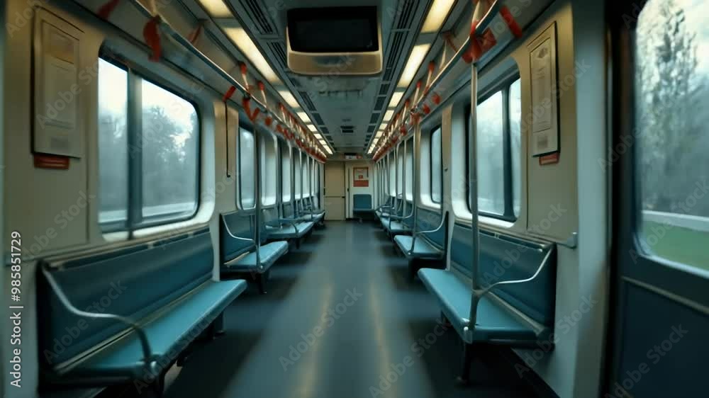 Detailed Animation of an Empty Subway Car with Handrails and Seats Detailed Animation of an Empty Subway Car with Handrails and Seats