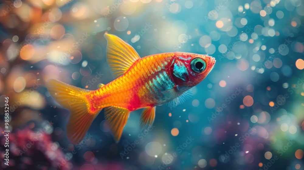Colorful Fish with Bokeh Background. Colorful Fish with Bokeh Background.