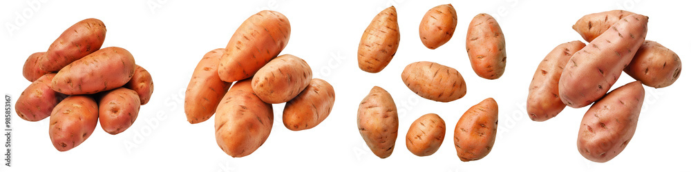 Sweet potatoes, white isolate background. transparent background Sweet potatoes, white isolate background. transparent background
