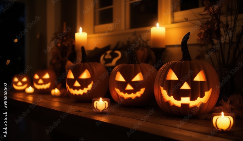 Fototapeta premium halloween pumpkin or jack o lantern