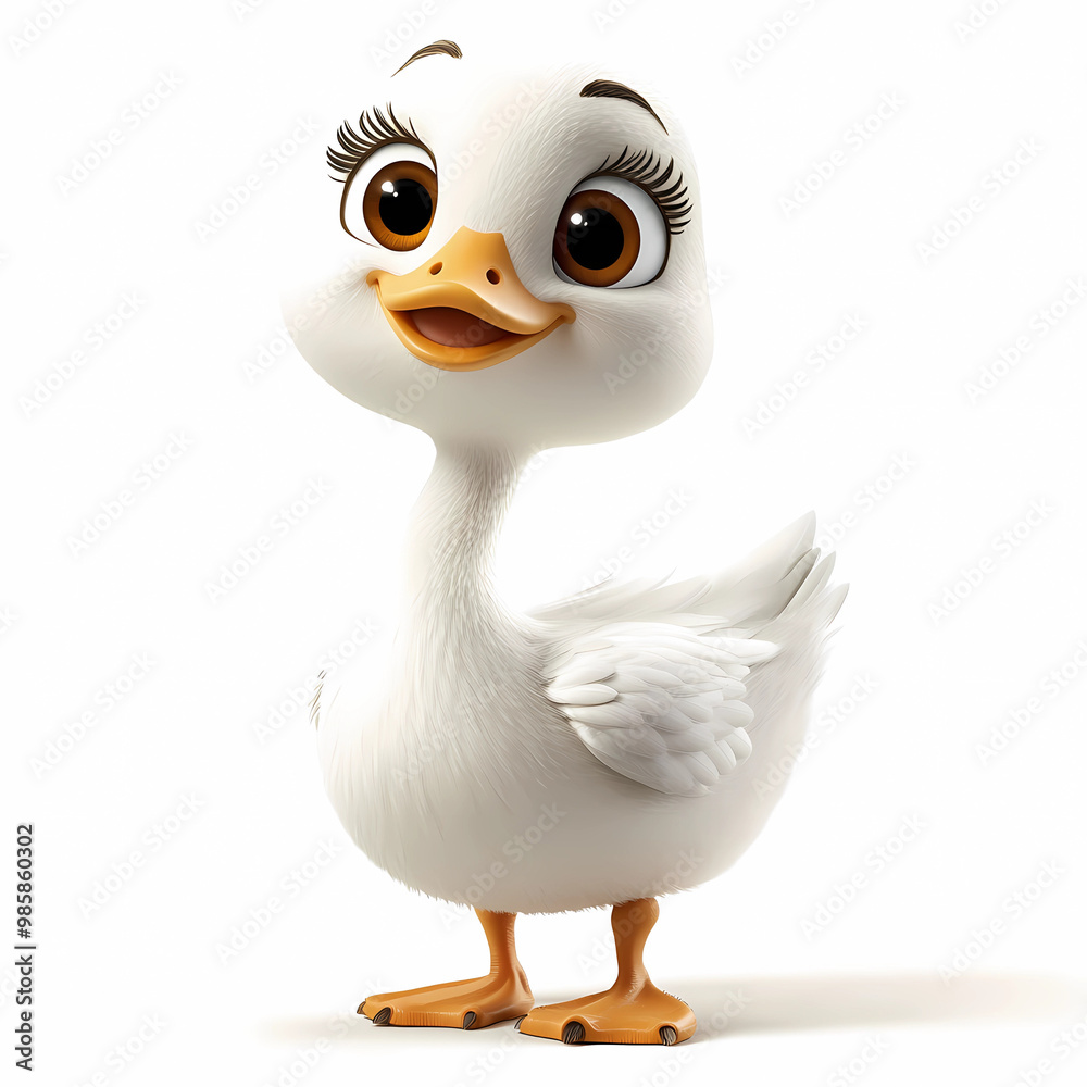 Obraz premium baby goose isolated on white background