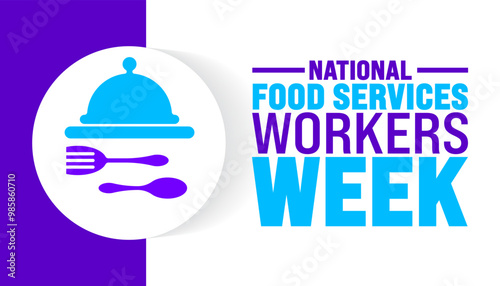 National Food Services Workers Week background or banner design template is observed every year in October. Holiday concept. Template for card, poster, placard, template. eps 10