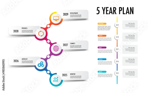 5 year plan projects milestone template for presentation to help you easily identify which stage of project