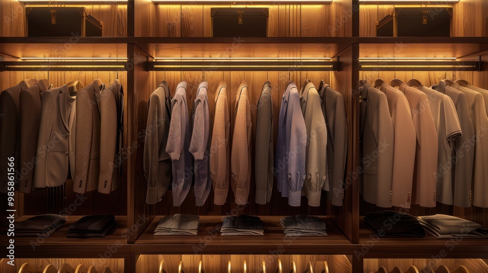 Well-Organized Closet with Hangers