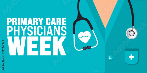 Primary Care Physicians Week background or banner design template is observed every year in October. Holiday concept. Template for card, poster, placard, template. eps 10