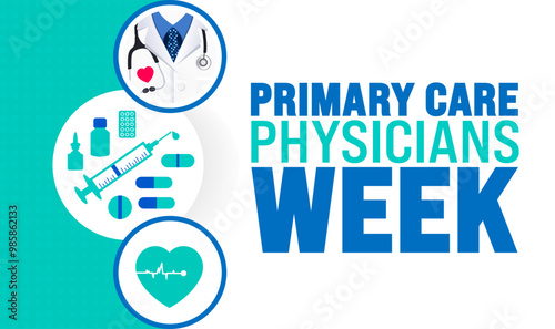 Primary Care Physicians Week background or banner design template is observed every year in October. Holiday concept. Template for card, poster, placard, template. eps 10