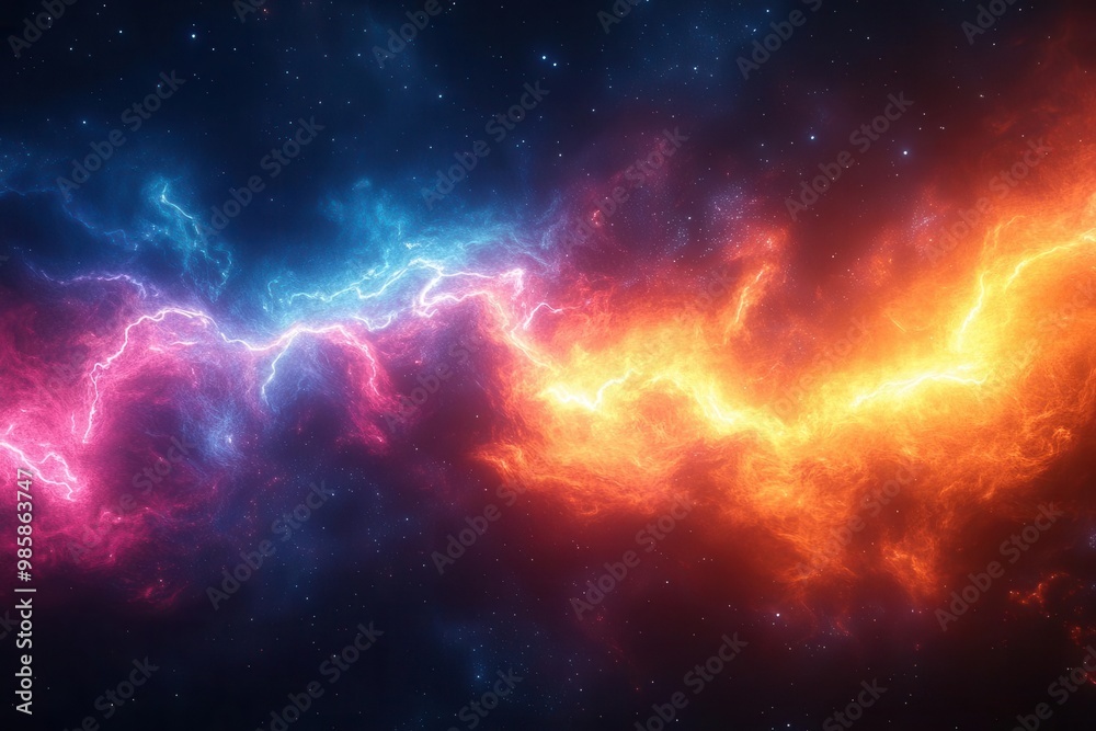 dramatic 3d rendering of a vibrant multicolored lightning bolt electric energy crackles against a dark background creating a powerful visual impact dramatic 3d rendering of a vibrant multicolored lightning bolt electric energy crackles against a dark background creating a powerful visual impact