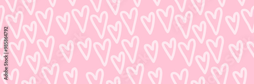 Hearts, web banner, pink seamless texture background photo