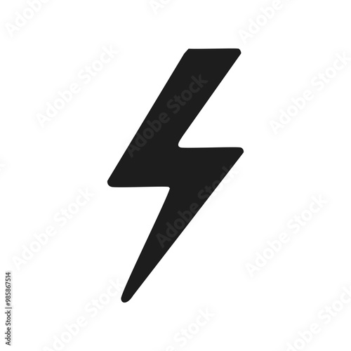 Black lightning icon vector illustration