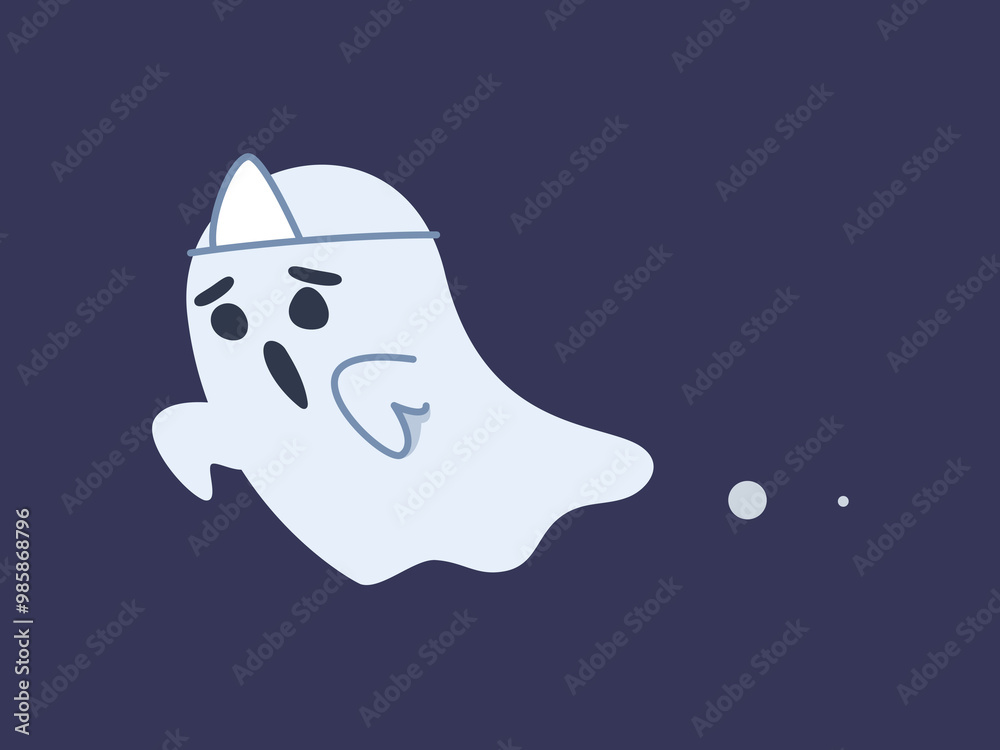 A Floating Chinese Ghost. Isolated Vector Illustration A Floating Chinese Ghost. Isolated Vector Illustration