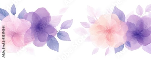 On a white background, watercolor and brushed paint textures of violet.