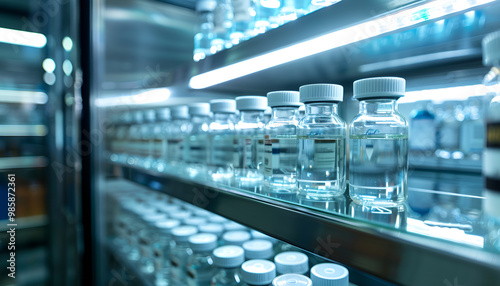 Vials stored in a temperature-controlled environment, highlighting the importance of maintaining specific temperatures for sensitive substances