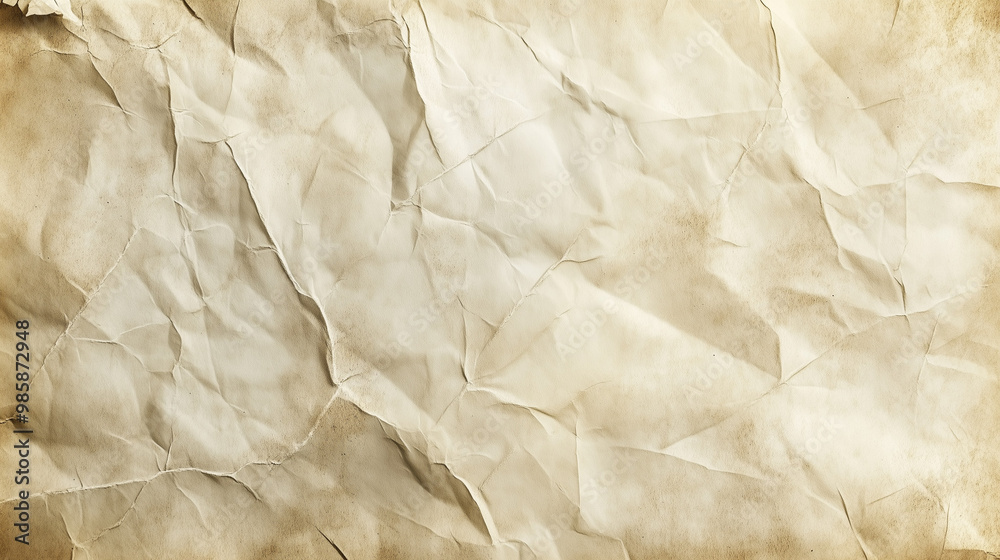 Wrinkled and Textured Brown Paper Background with Aging Effects Wrinkled and Textured Brown Paper Background with Aging Effects