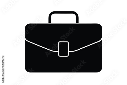 Briefcase Silhouette Vector Design, Business Icon, Professional Work Illustration