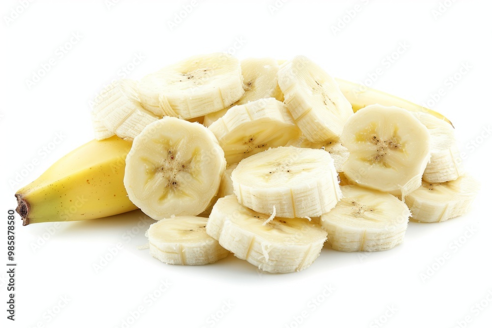Pieces of fresh banana isolated on white Pieces of fresh banana isolated on white