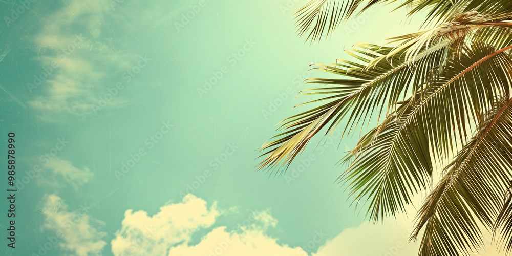 Fototapeta premium Whimsical Palms Delicate and Captivating Background with Subtle Palm Tree Pattern 