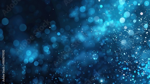 Dark blue and glow particle abstract background