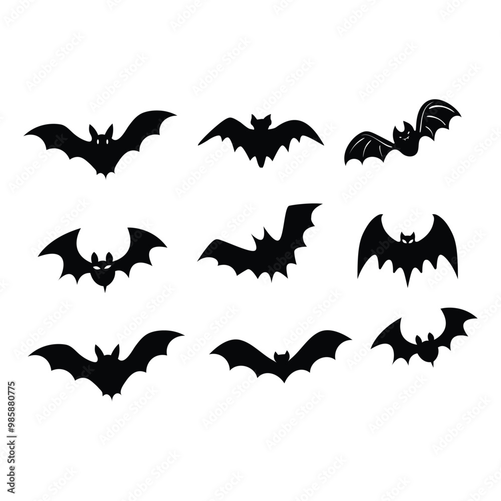 Bat Bird Animal Silhouette Black Icon Flat Design Element Bat Bird Animal Silhouette Black Icon Flat Design Element