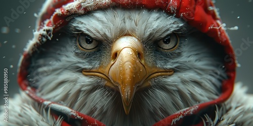Bald Eagle in a Red Hoodie