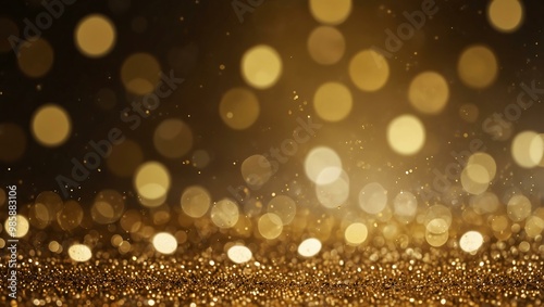 Abstract gold background with blurred bokeh light for a luxurious feel.