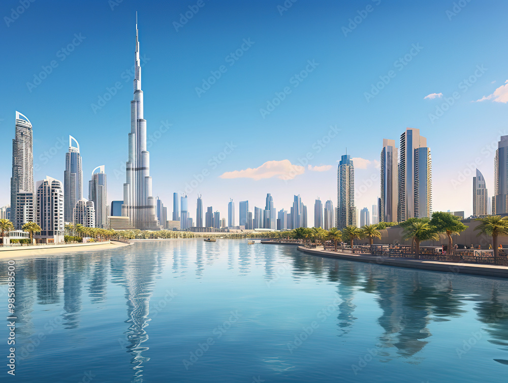 Fototapeta premium Awesome City on the water closeup view