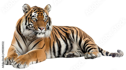 Bengal tiger isolated on transparent background, png