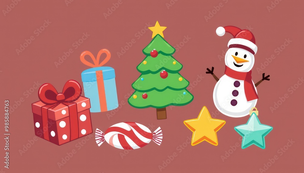 christmas icons set. set of christmas icons. set of christmas elements. new icon design christmas . cute design christmas 