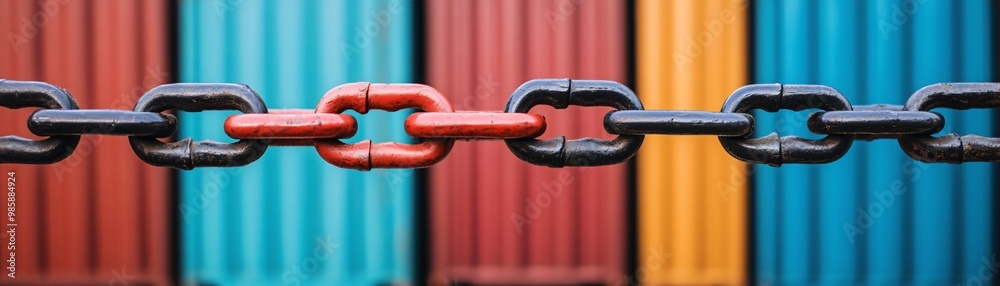 Original name(s): A broken chain blocking a shipping container, symbolizing trade barriers, trade barrier, international commerce restriction. Original name(s): A broken chain blocking a shipping container, symbolizing trade barriers, trade barrier, international commerce restriction.